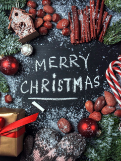 Das December Merry Christmas Happy Holidays Wallpaper 240x320