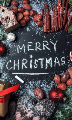 December Merry Christmas Happy Holidays wallpaper 240x400