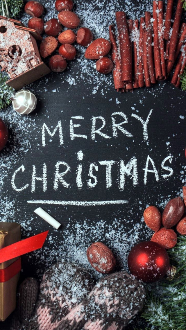 Sfondi December Merry Christmas Happy Holidays 640x1136
