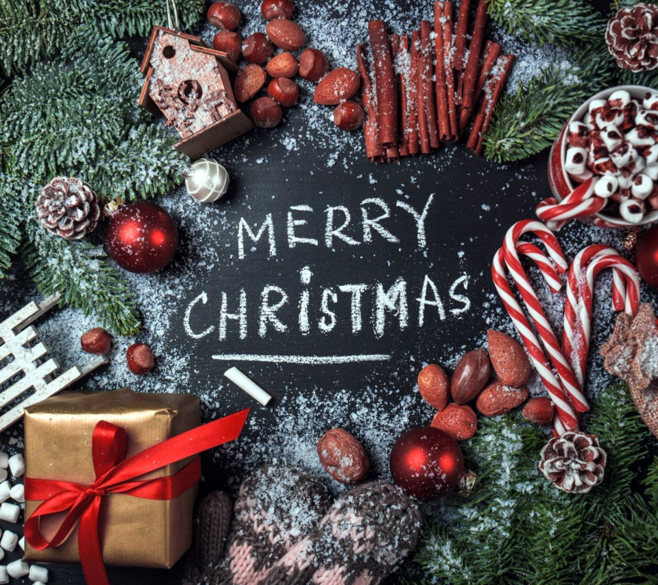 December Merry Christmas Happy Holidays wallpaper 960x854