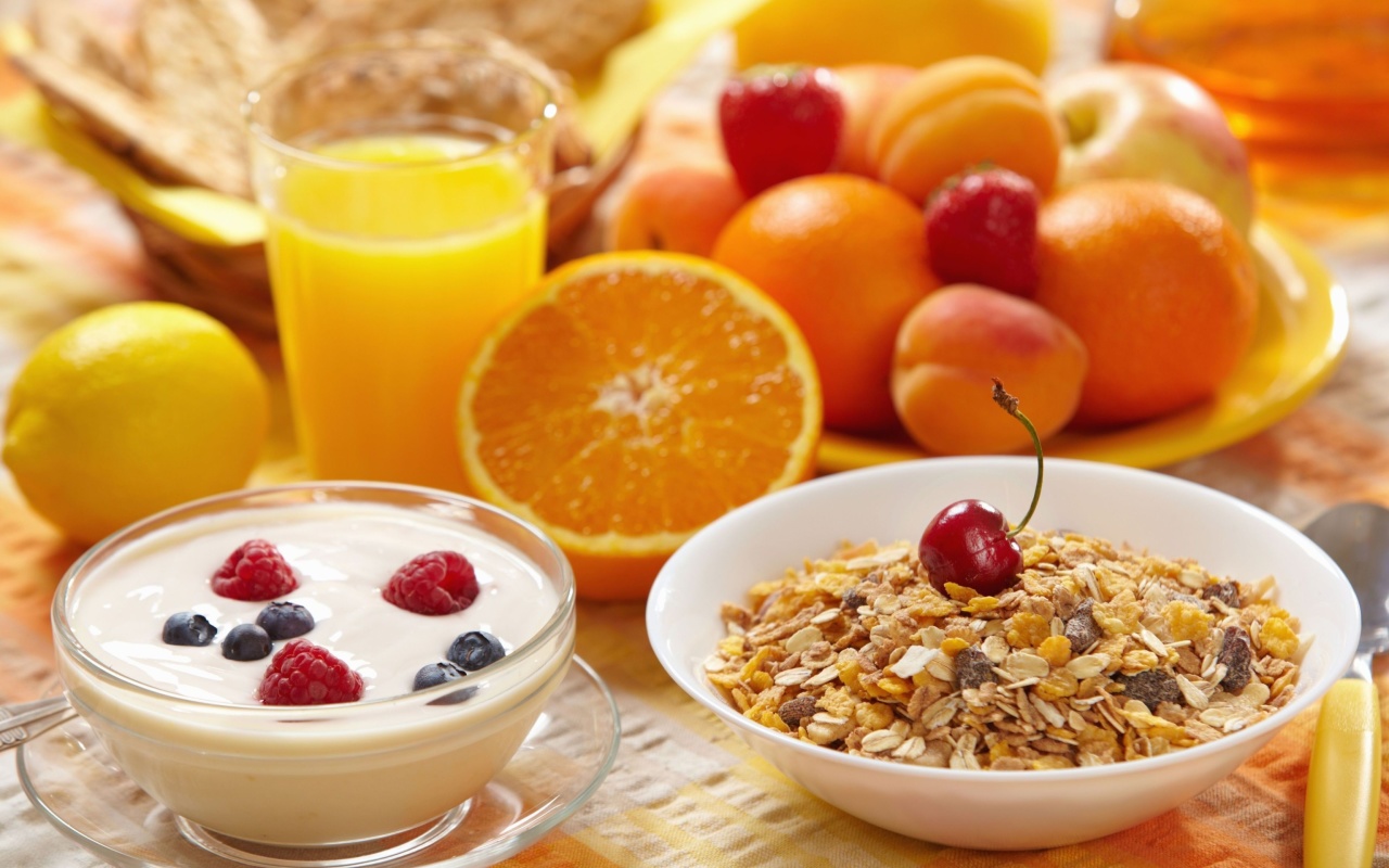 Healthy breakfast nutrition wallpaper 1280x800