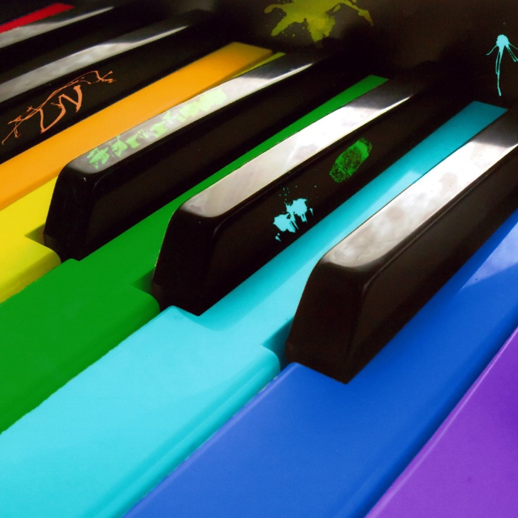 Sfondi Colorful Piano Keyboard 1024x1024