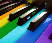 Fondo de pantalla Colorful Piano Keyboard 176x144
