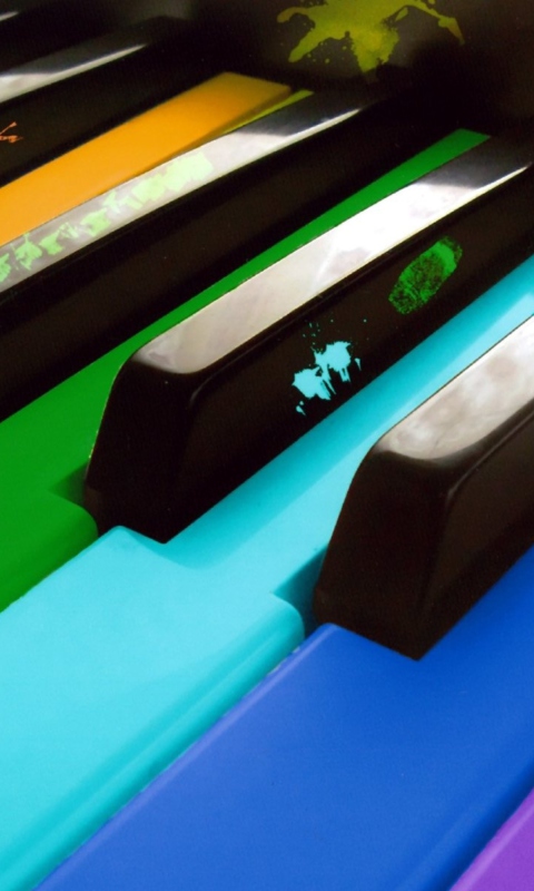 Обои Colorful Piano Keyboard 480x800