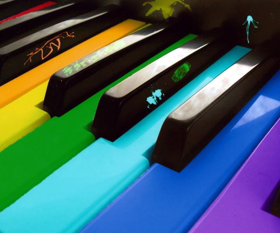 Fondo de pantalla Colorful Piano Keyboard 960x800