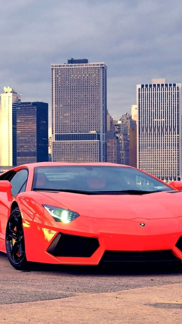 Обои Red Lamborghini 360x640
