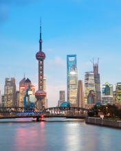 Das Shanghai Cityscape Wallpaper 176x220