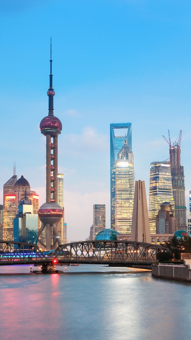 Das Shanghai Cityscape Wallpaper 640x1136