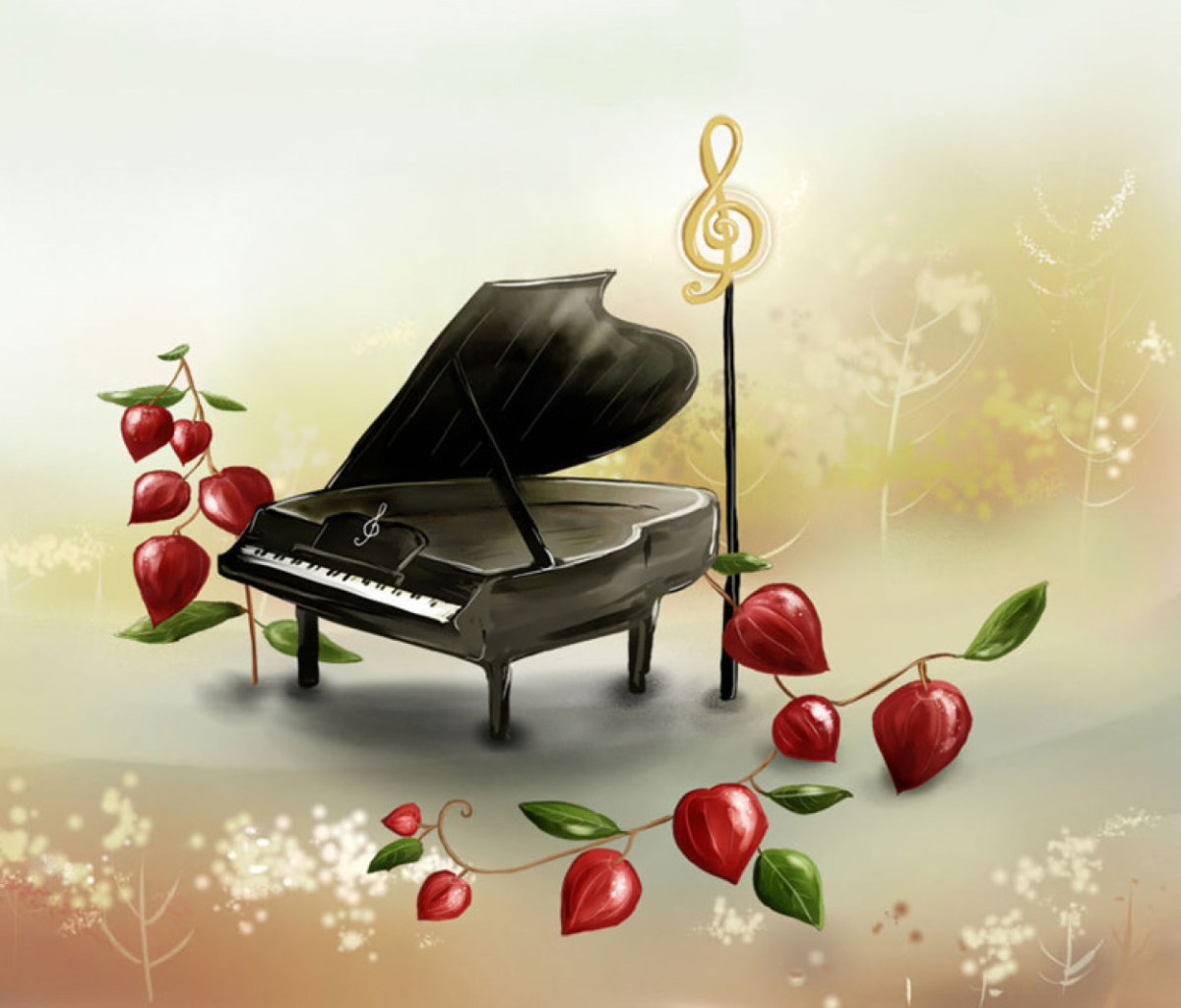 Das Piano And Notes Wallpaper 1200x1024