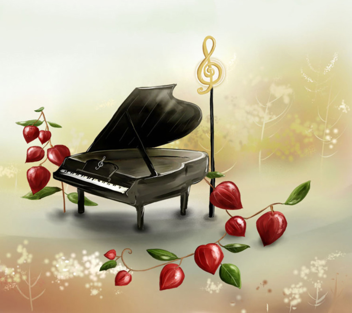 Piano And Notes wallpaper 1440x1280
