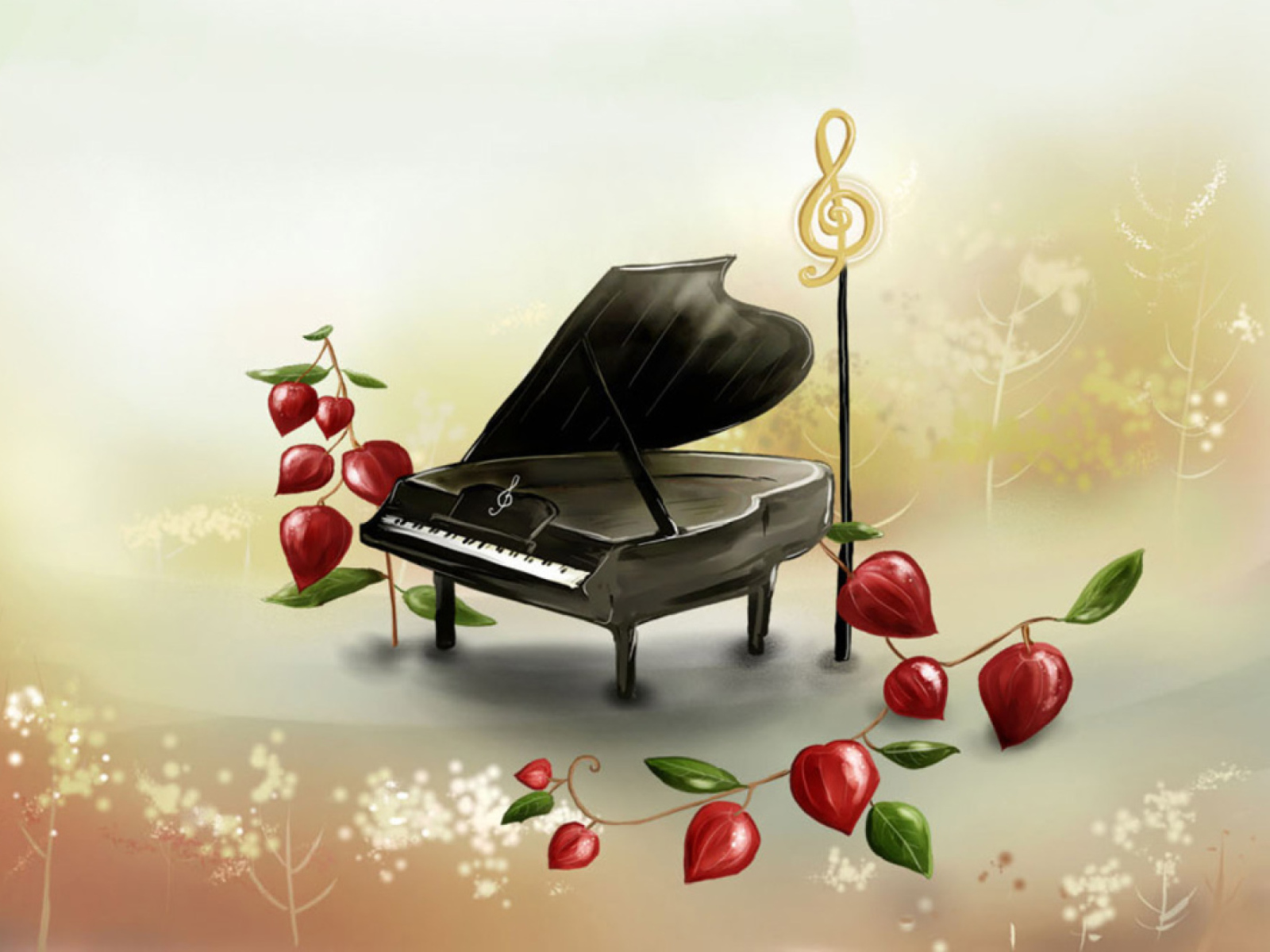 Das Piano And Notes Wallpaper 1600x1200