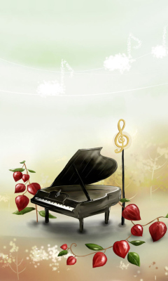 Piano And Notes wallpaper 240x400