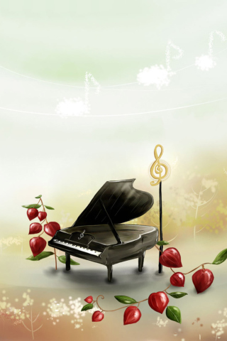 Piano And Notes wallpaper 320x480
