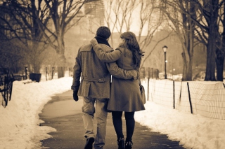 Romantic Walk In The Park Wallpaper for Android, iPhone and iPad