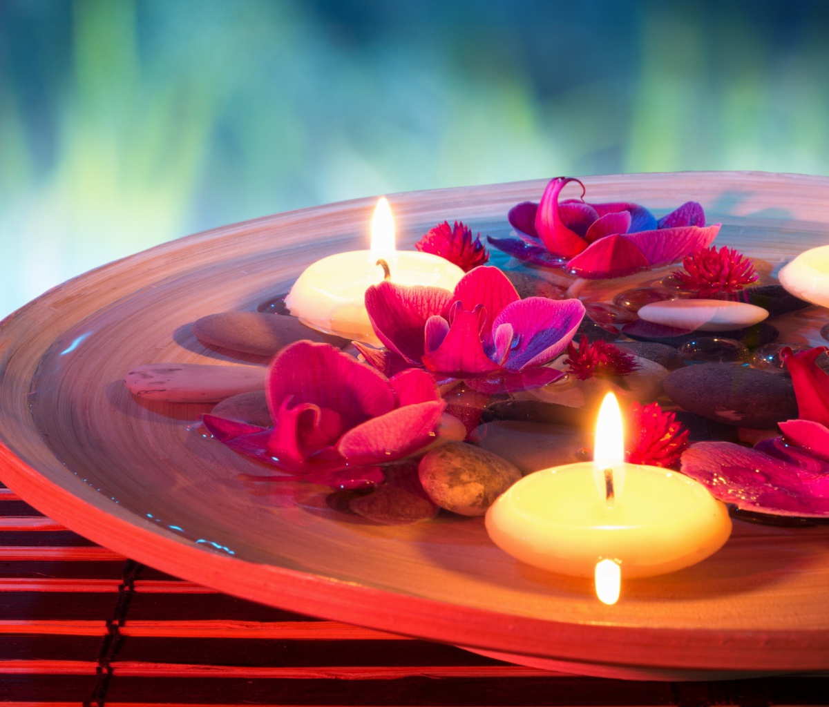 Обои Petals, candles and Spa 1200x1024