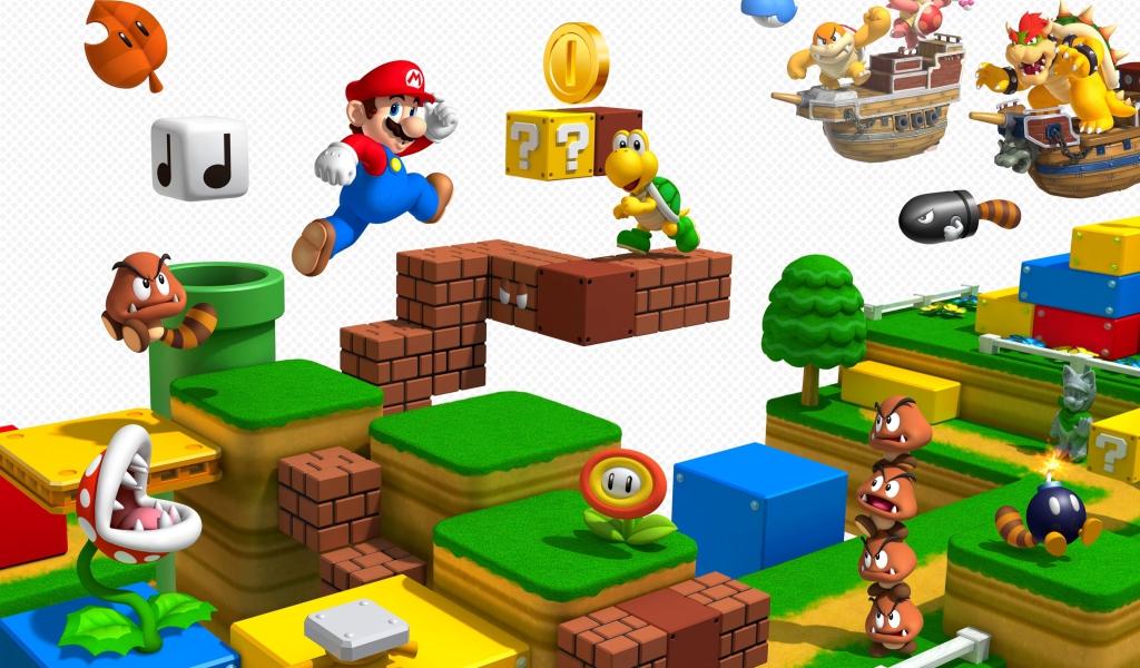 Das Super Mario 3D Wallpaper 1024x600
