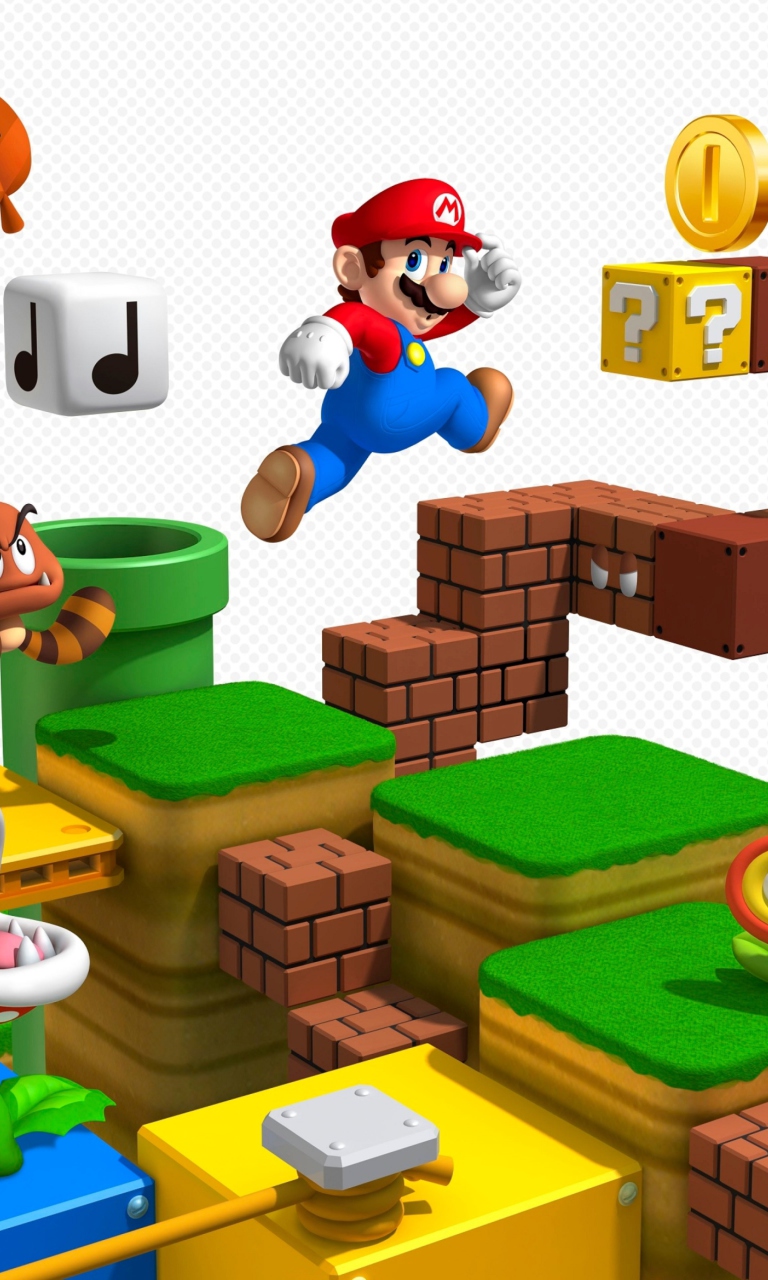 Das Super Mario 3D Wallpaper 768x1280