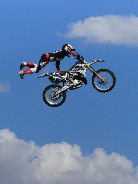 Обои Motorcycle Jump 480x640