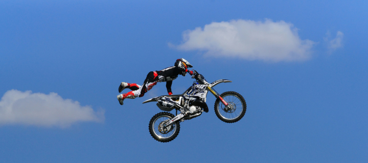 Sfondi Motorcycle Jump 720x320