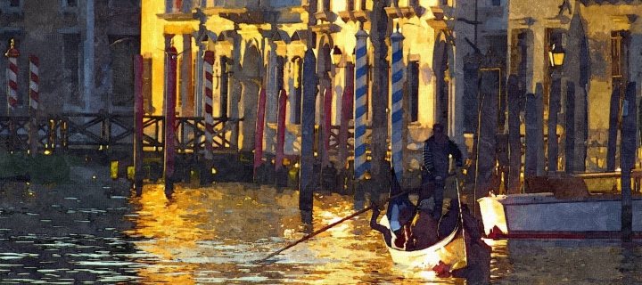 Das Venice Painting Wallpaper 720x320
