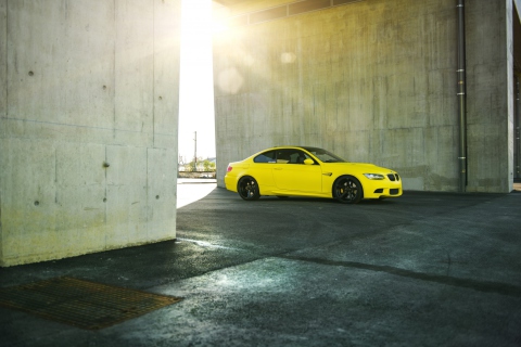 Yellow BMW wallpaper 480x320