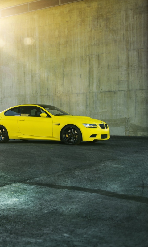 Yellow BMW wallpaper 480x800