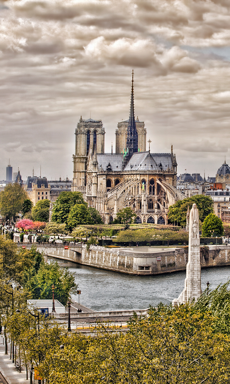 Обои Notre dame de Paris 768x1280