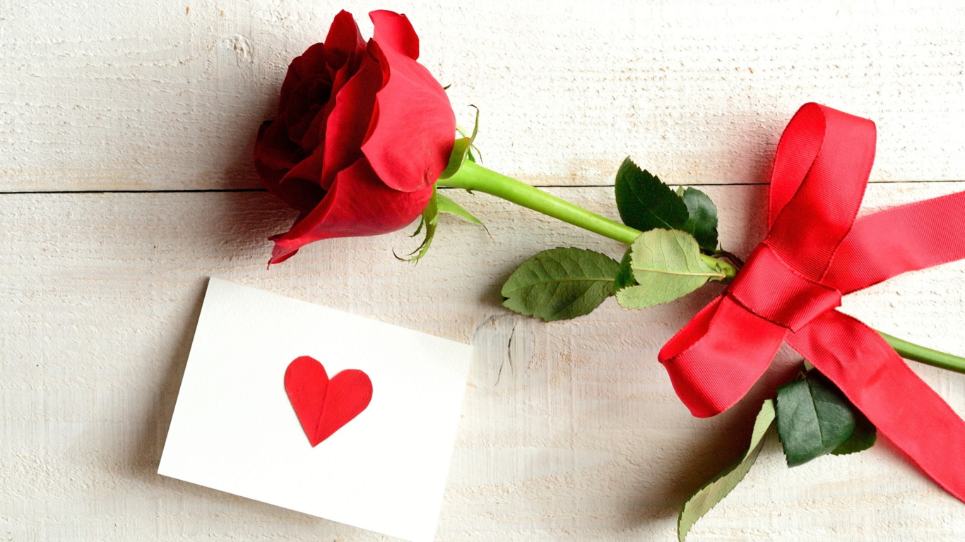 Rose With Letter wallpaper 1366x768