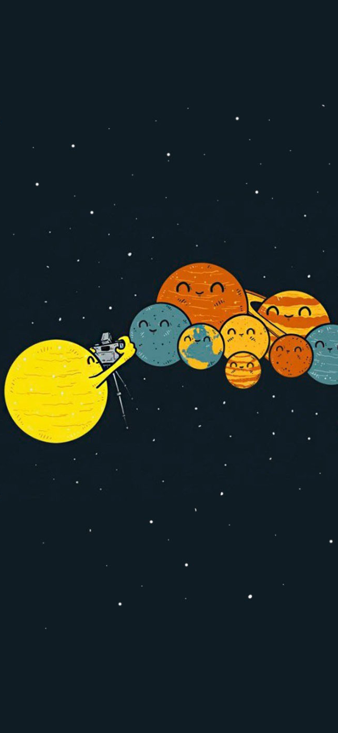 Fondo de pantalla Sun And Planets Funny 1170x2532