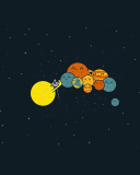 Sun And Planets Funny wallpaper 128x160