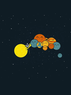 Das Sun And Planets Funny Wallpaper 240x320