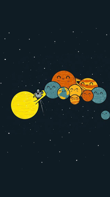 Sun And Planets Funny wallpaper 360x640