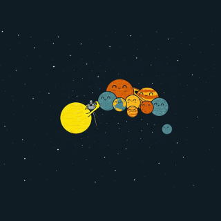 Sun And Planets Funny Wallpaper for iPad 3