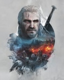 Das Geralt of Rivia Witcher 3 Wallpaper 128x160