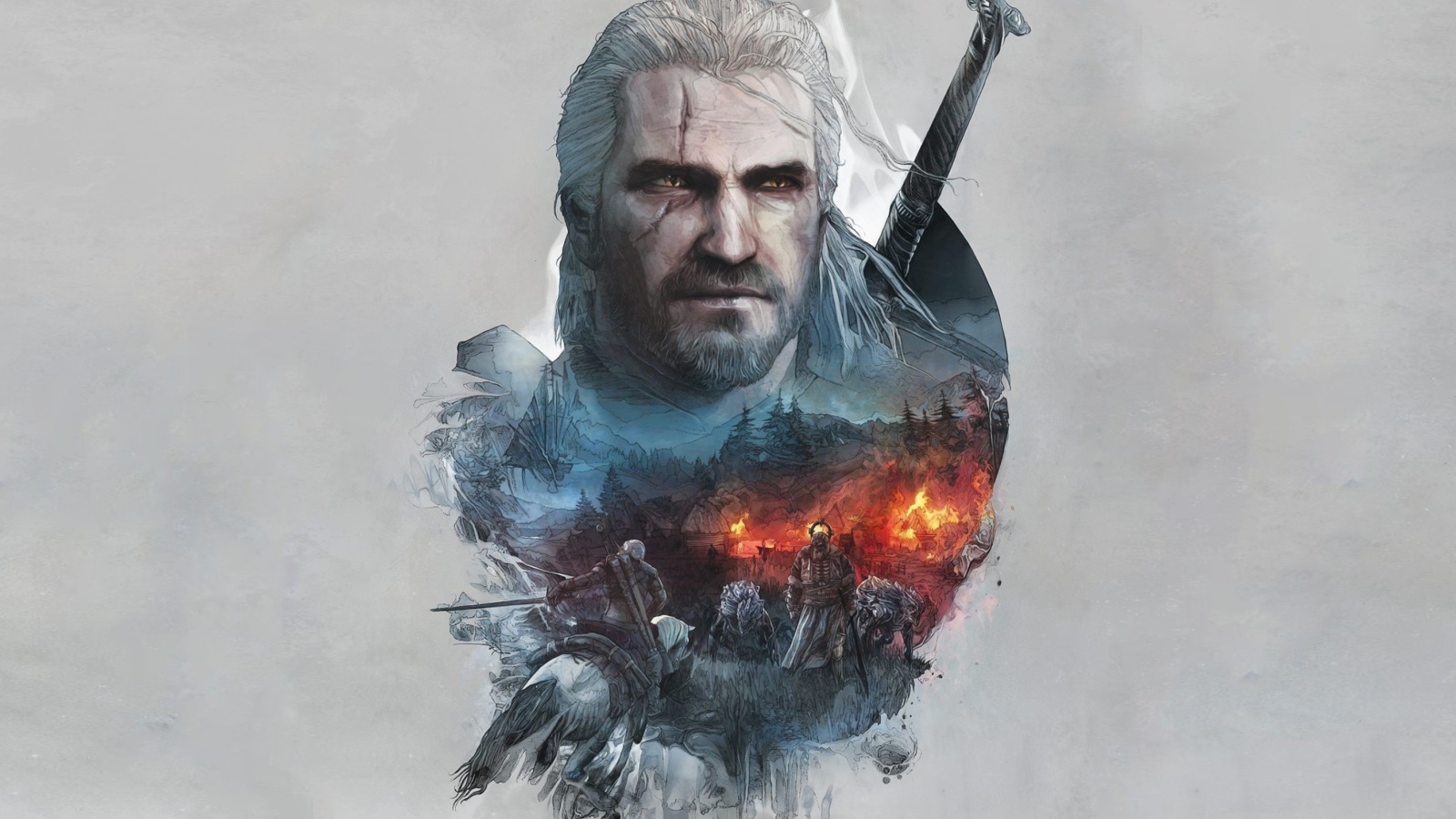 Fondo de pantalla Geralt of Rivia Witcher 3 1600x900