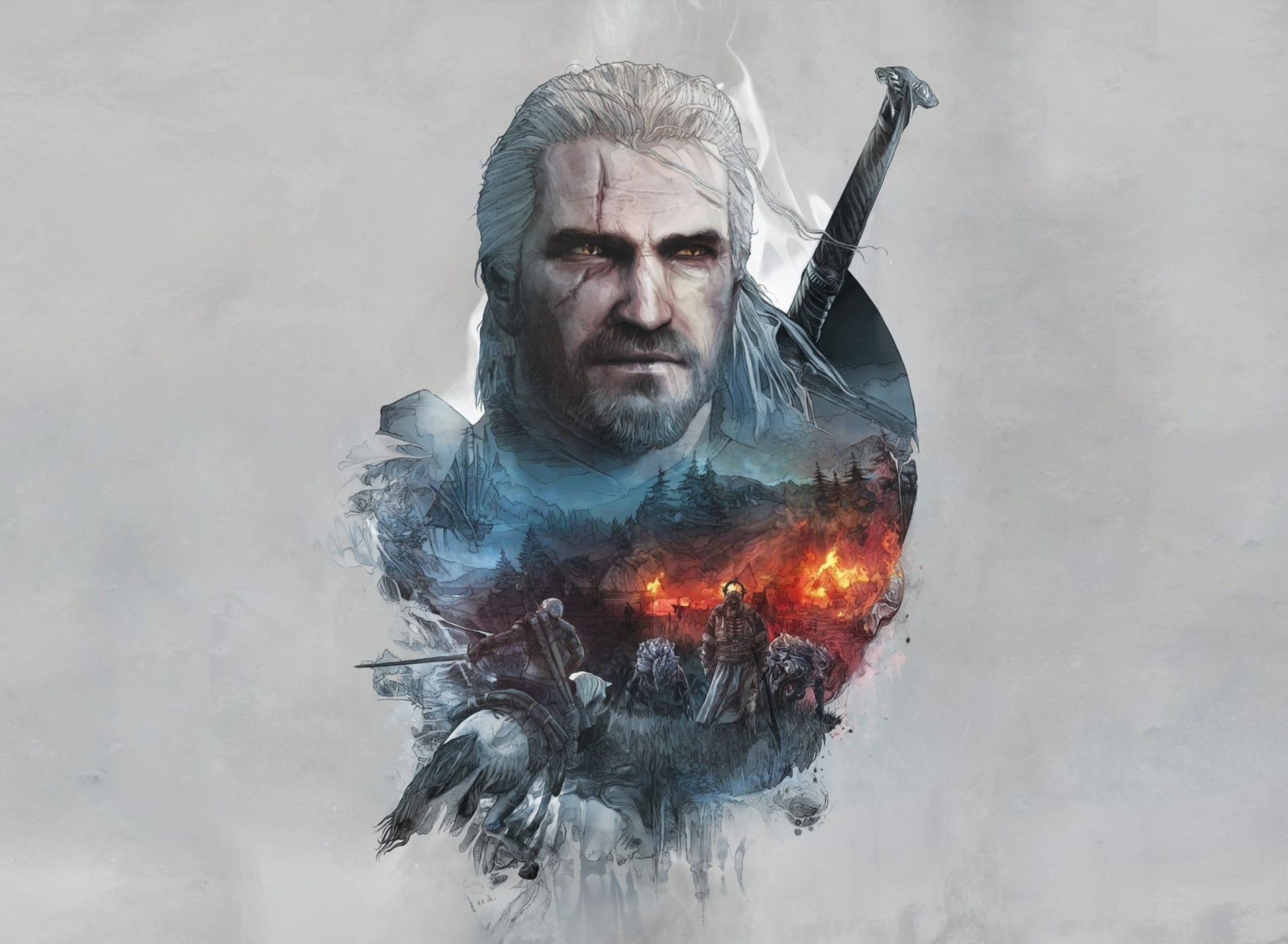 Das Geralt of Rivia Witcher 3 Wallpaper 1920x1408