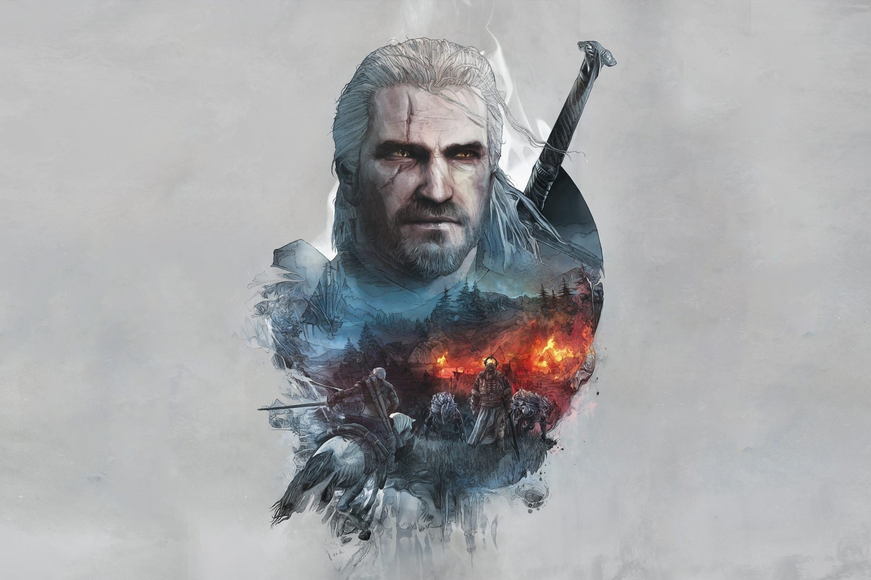 Обои Geralt of Rivia Witcher 3 2880x1920