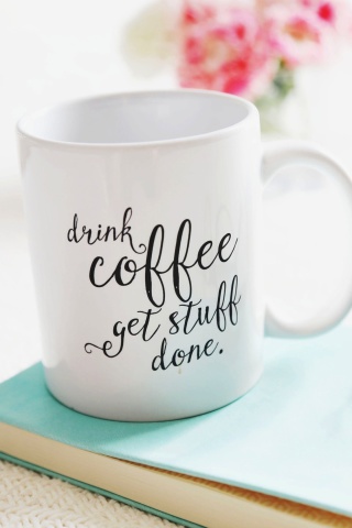 Das Drink Coffee Quote Wallpaper 320x480