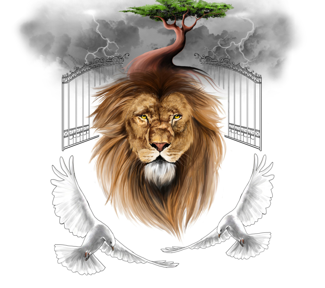 Das Lion Painting Wallpaper 1080x960