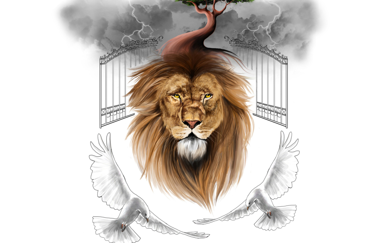 Lion Painting wallpaper 1280x800