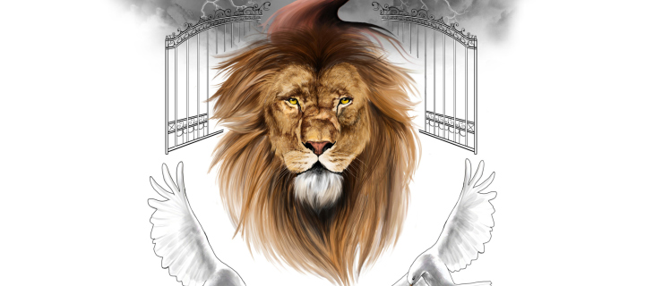 Das Lion Painting Wallpaper 720x320