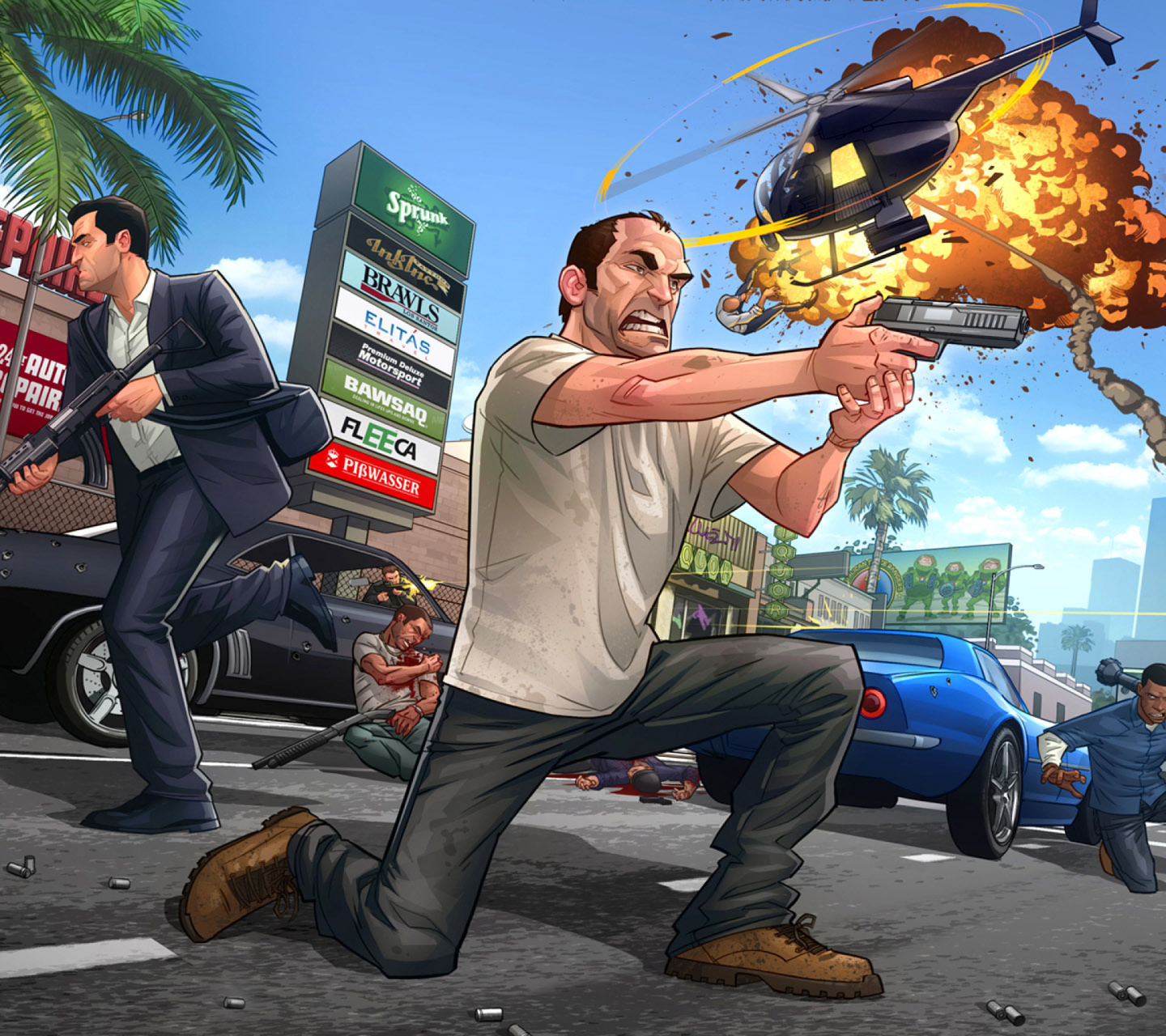 Das GTA 5 Battle Wallpaper 1440x1280