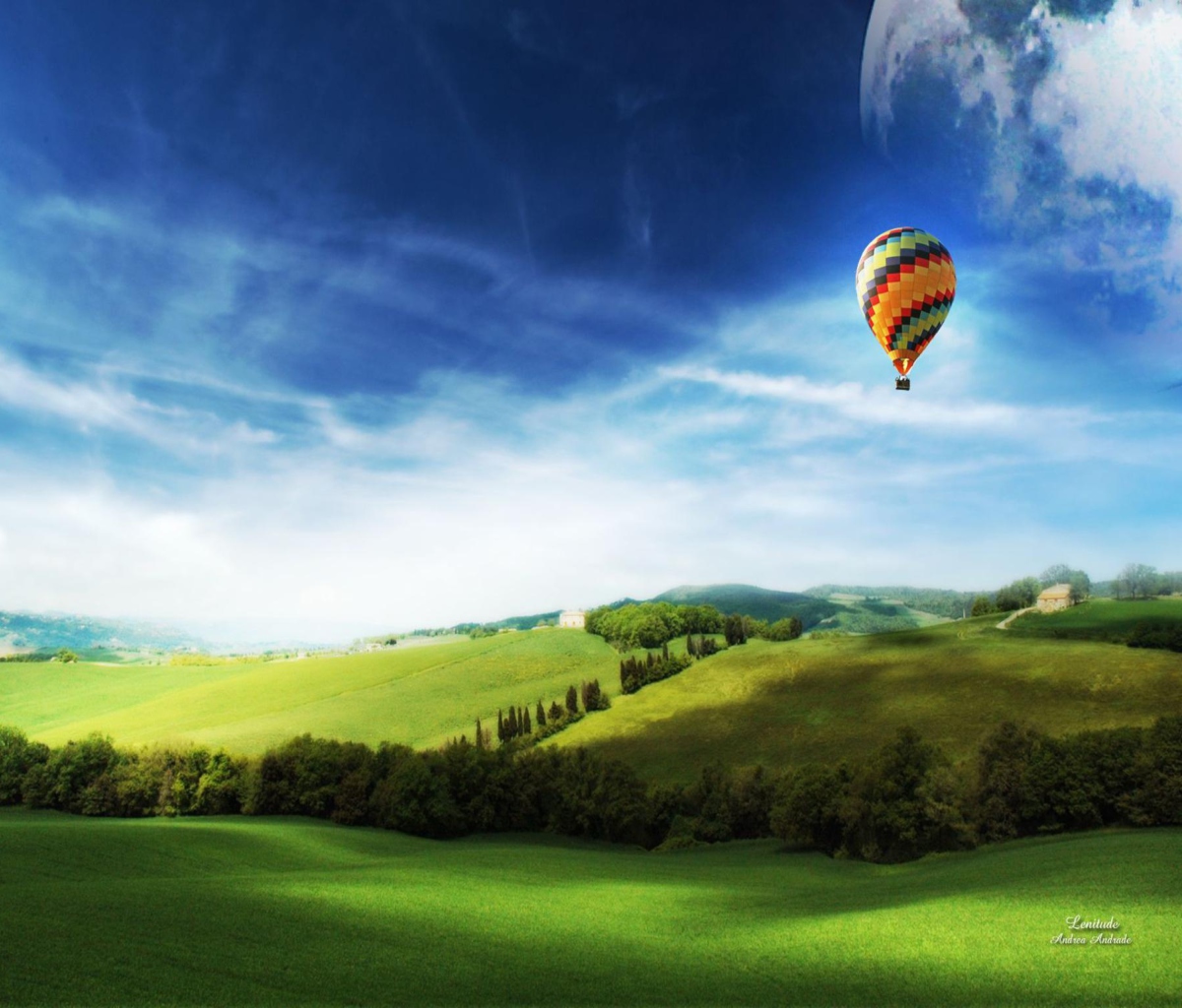 Das Air Balloon In Sky Wallpaper 1200x1024