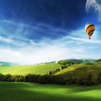 Das Air Balloon In Sky Wallpaper 208x208
