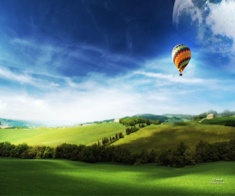 Das Air Balloon In Sky Wallpaper 480x400