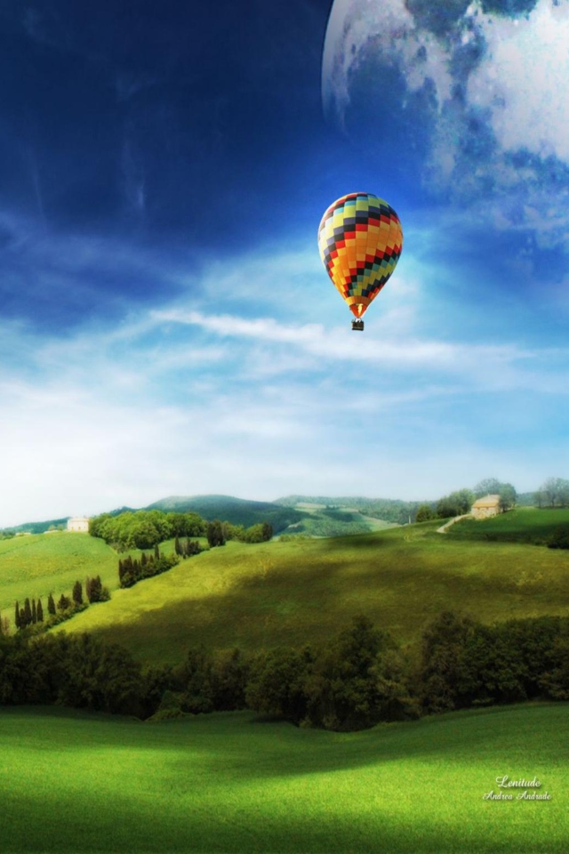 Das Air Balloon In Sky Wallpaper 640x960