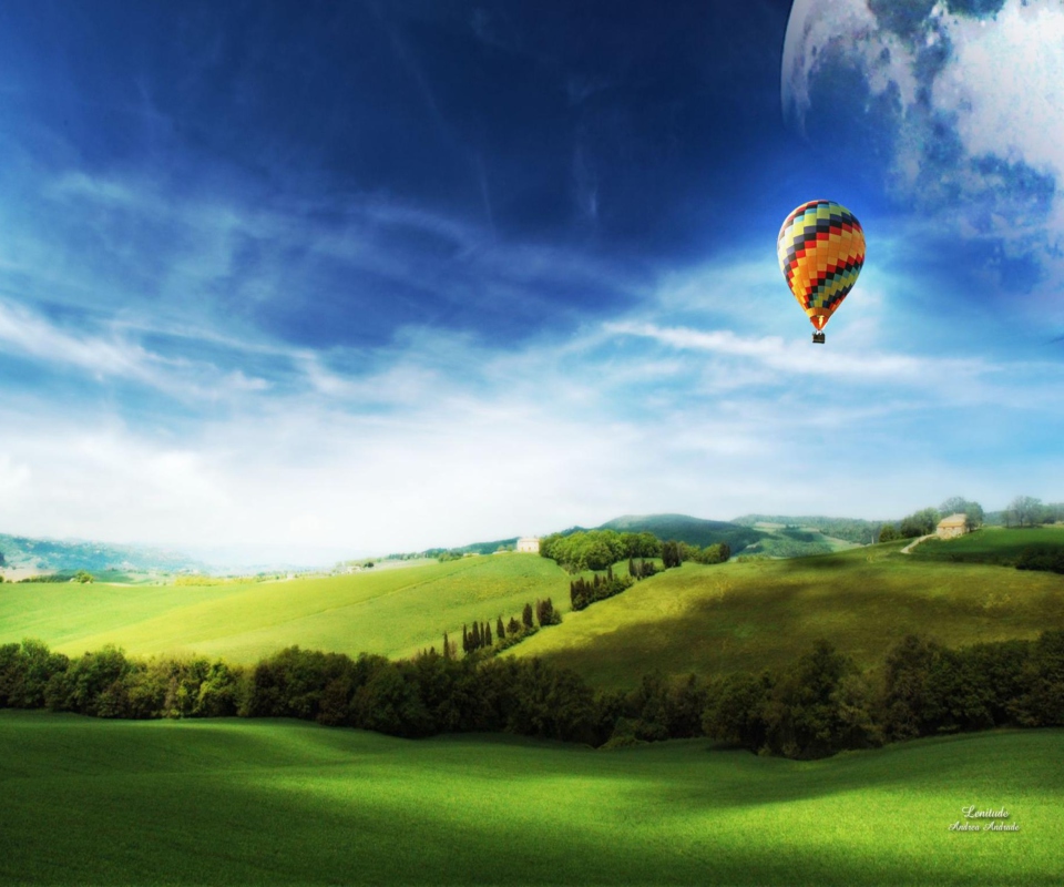 Das Air Balloon In Sky Wallpaper 960x800