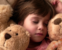 Child Sleeping With Teddy Bear wallpaper 220x176