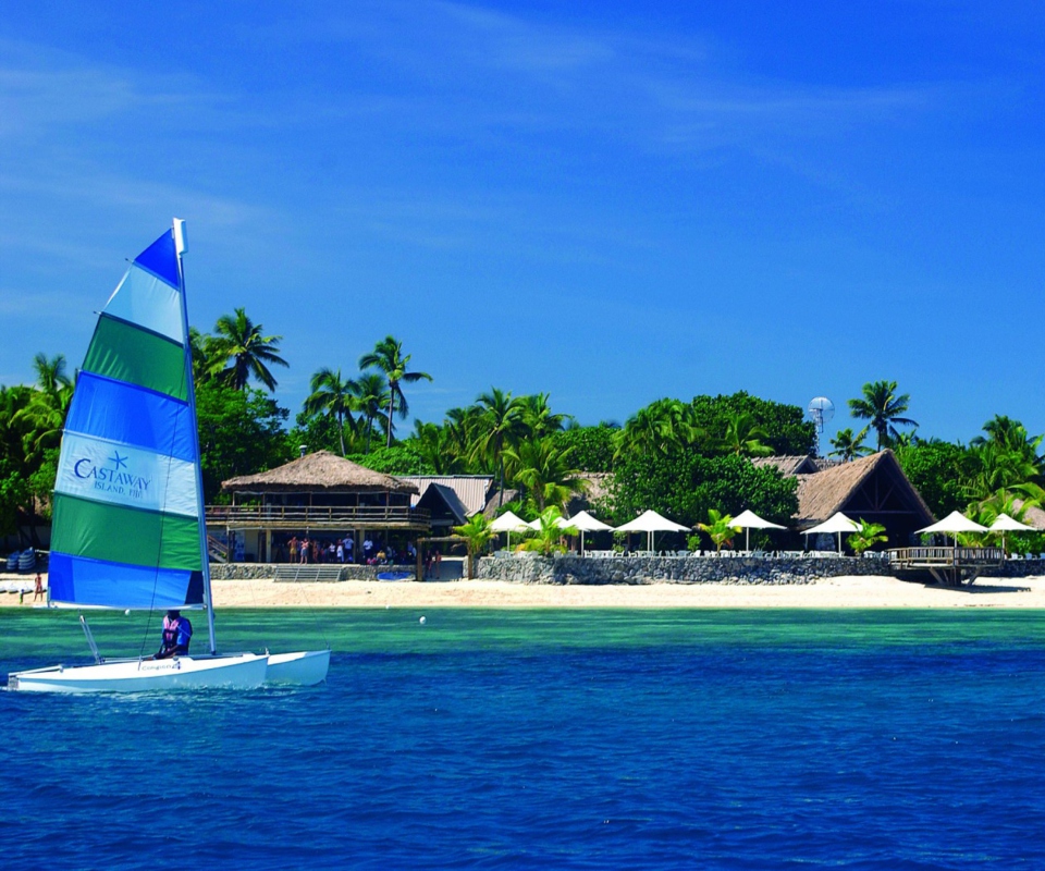 Beautiful Boat In Tropical Paradise screenshot #1 960x800