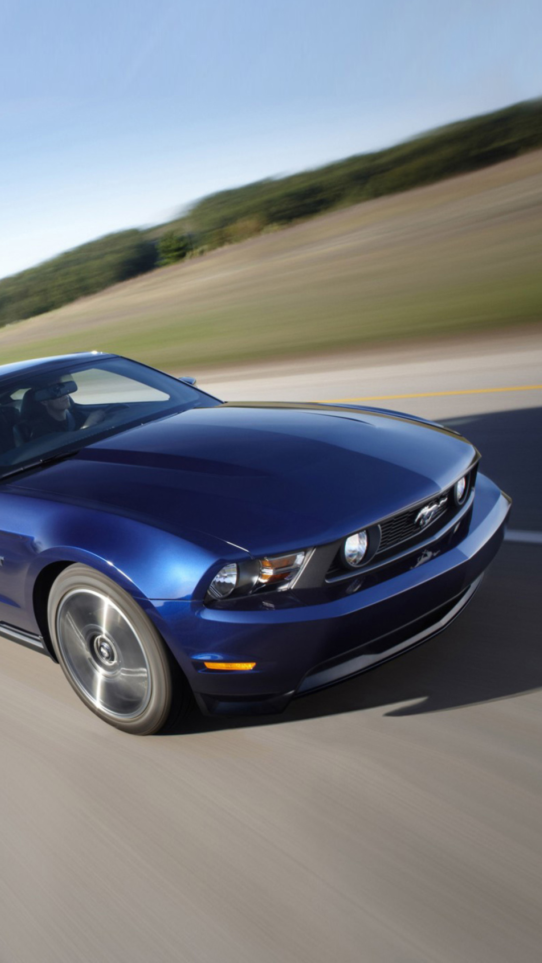Fondo de pantalla Blue Mustang V8 1080x1920